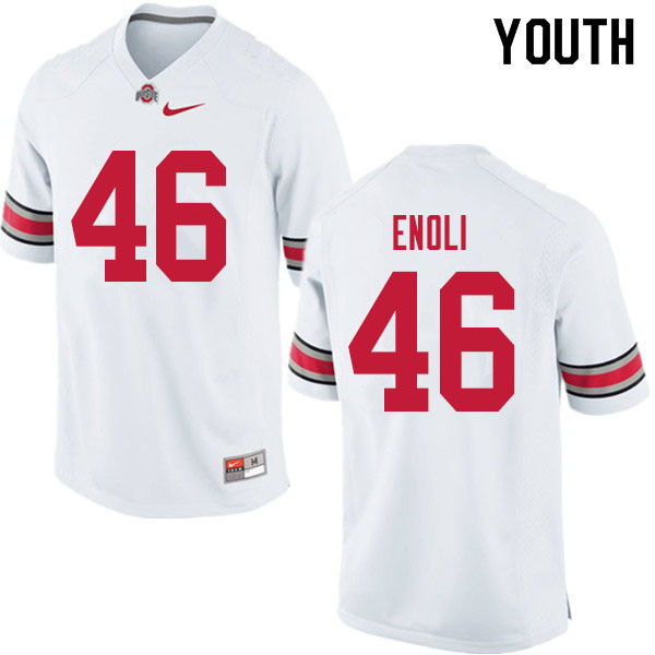 Ohio State Buckeyes Madu Enoli Youth #46 White Authentic Stitched College Football Jersey